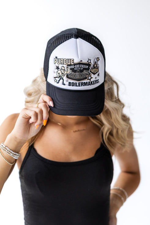 Purdue Layer Patch Foam Trucker Hat